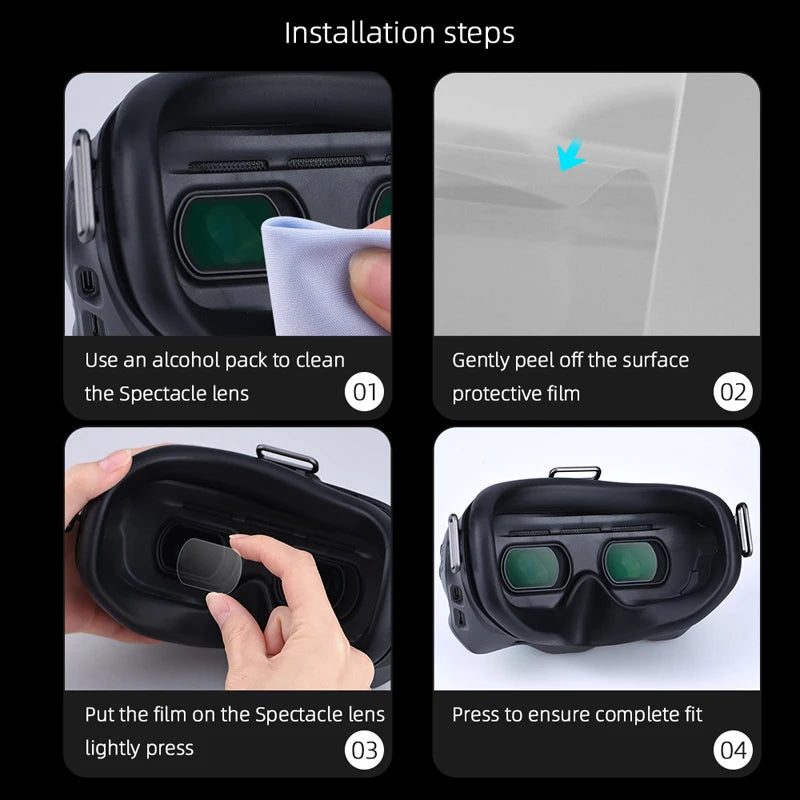 Installation steps Use an alcohol pack to clean Gently peel off the surface the Specta