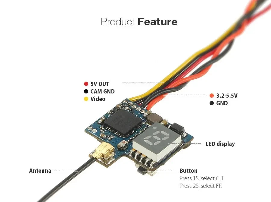 AKK VX171 VTX - 5.8G 40CH 25mW Super Mini FPV Transmitter 8 AKK VX171 VTX