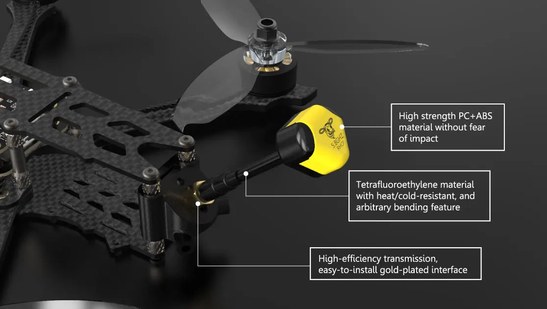 2PCS Speedy Bee 5.8 GHz Antenna. 3 High strength PC+ABS material without fear 96.6 of impact Tetraflu