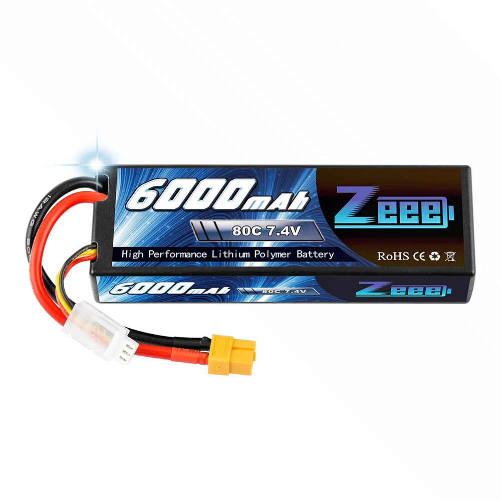 1/2Units Zeee LiPo Battery, PP 80@ 7.4V High Performance Lithium Polymer Battery RoHS (€