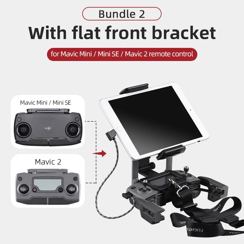 Tablet Holder, Bundle 2 With flat front bracket for Mavic Mini Mini SE Mavic 2 remote control