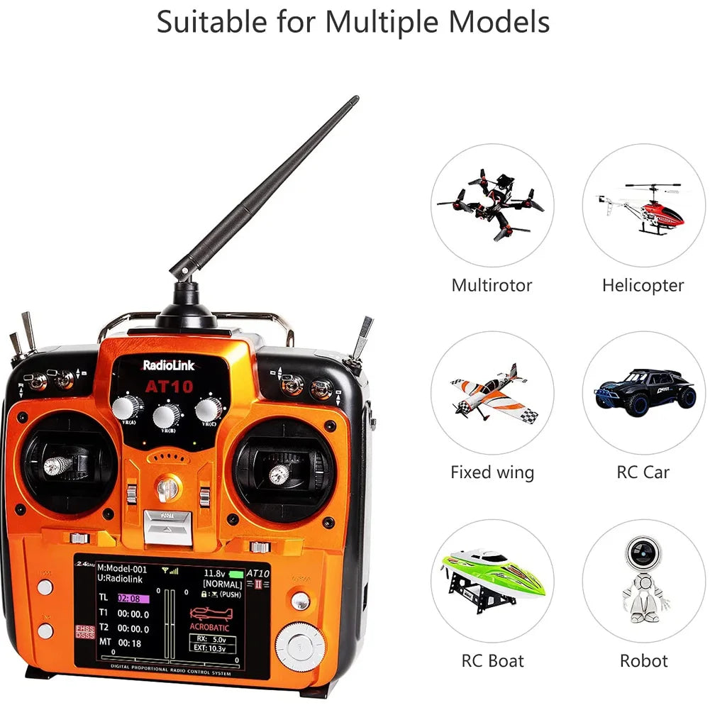 RadioLink AT10 II, Suitable for Multiple Models Multirotor Helicopter RadioLink ATTO Fixed RC