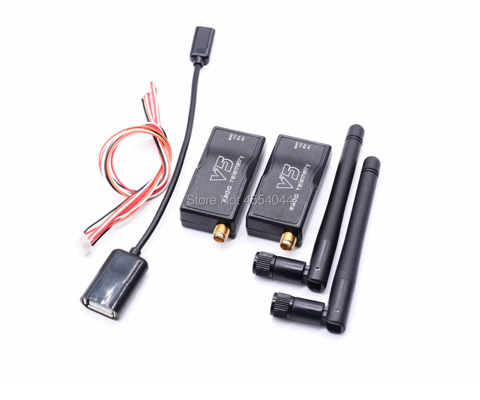 3DR Radio V5 Telemetry - 433Mhz 915Mhz 100MW/500MW Air and Ground Data Transmit Module with OTG cables for APM 2.8 /Pixhawk 2.4.8 27 3DR Radio V5 Telemetry, default baud rate of Radio Telemetry is 57600 , not 115200