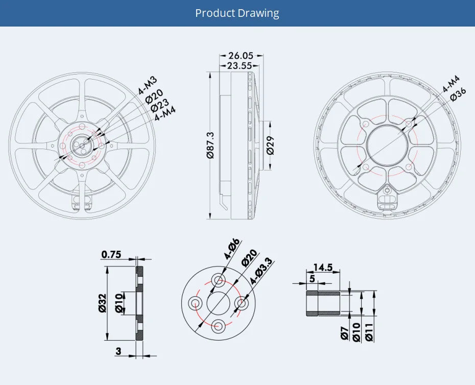 T-motor, 9.1kg • High Thrust/Weight Ratio: 36 • Service Life: