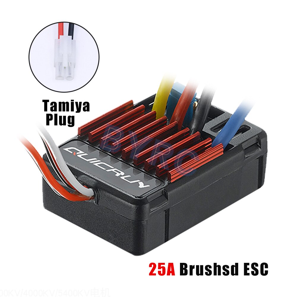 Hobbywing QuicRun 1625 25A Brushed ESC, Hobbywing Tamiya-Plug 25A ESC for 1/16 and 1/18 scale models with brushed motor support.