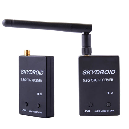 Skydroid UVC Single Control Receiver, Skydroid UVC receiver for Android phones with 150 channels, video transmission, and audio capabilities.