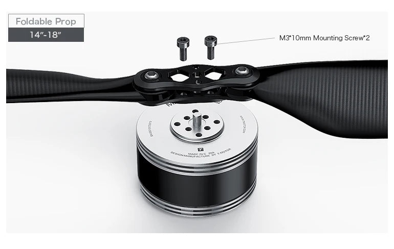T-Motor MN505-S KV320 Max Thrust 6.7KG Navigator Series Brushless Electrical Motor For Multirotor Aircraft RC Drone Accessories 19 T-Motor, Foldable 14"-18" M3*1 Omm Mounting Screw 2 Msn