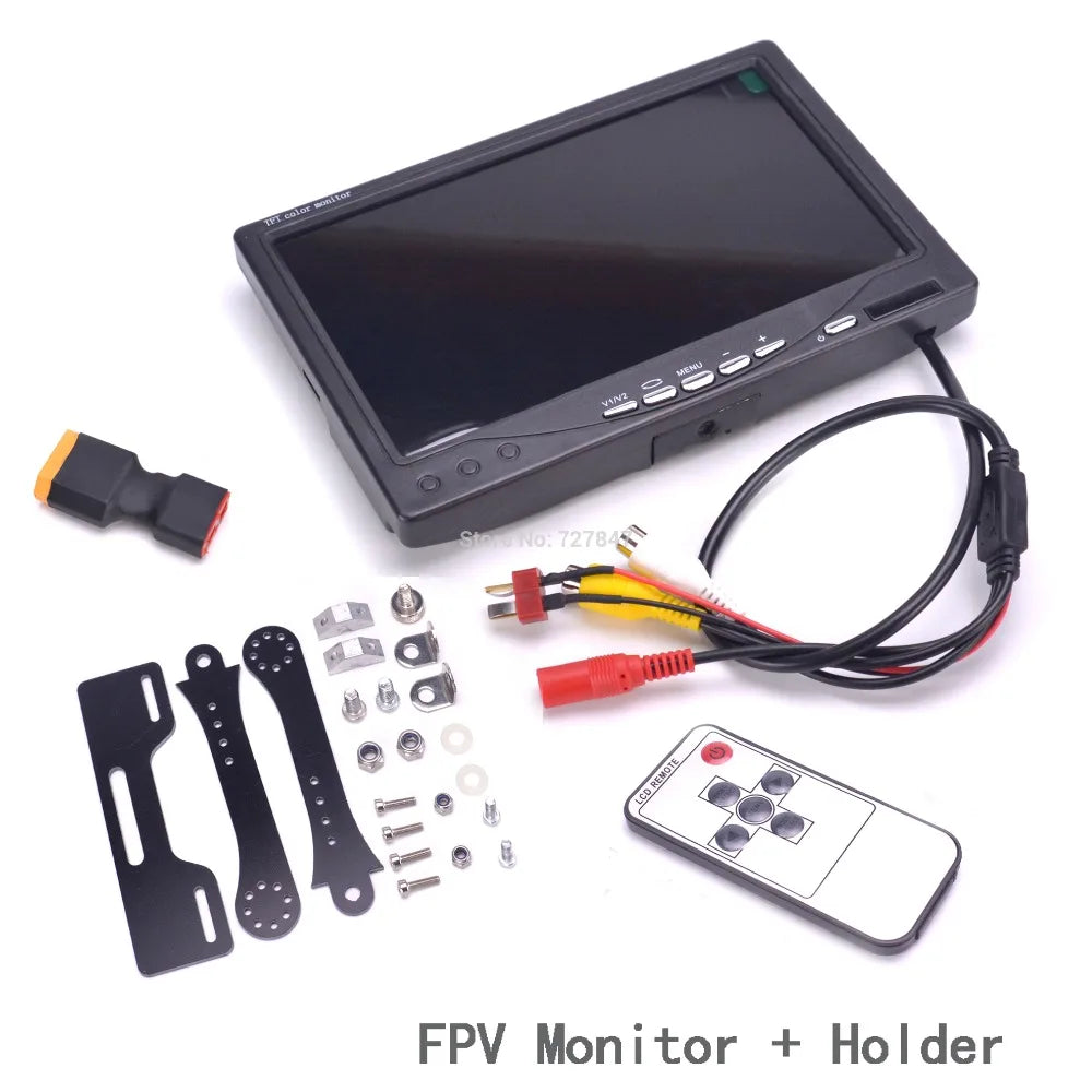 7 inch FPV Monitor Screen, 16:9 or 4:3 Adjustable Display Ratio Designed for FPV