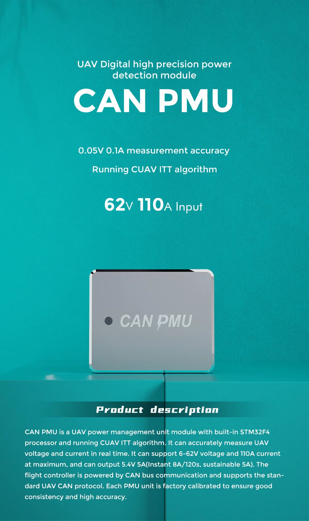 CUAV New PIX CAN PMU, CAN PMU is a UAV power management unit module with built-in STM