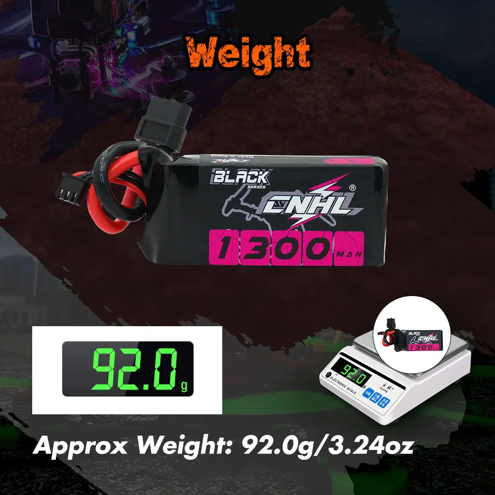 CNHL RC 2S 4S 5S 6S Lipo Battery for FPV Drone, Weight BiAZk LNHIL 1Bo0 MAh Iabou 92.8,