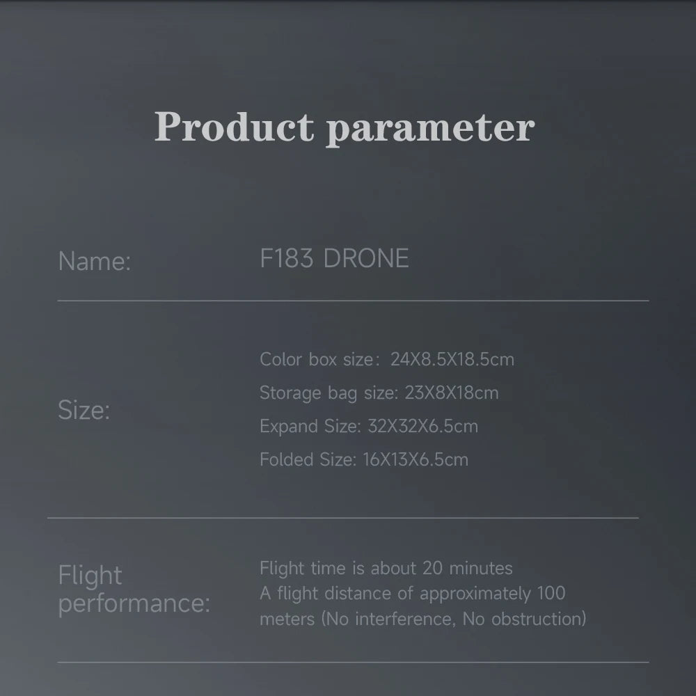 F183 Drone - 4K dual