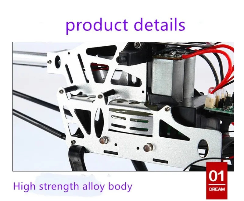 CH604 Rc Helicopter, details 01 High strength body DREAM alloy