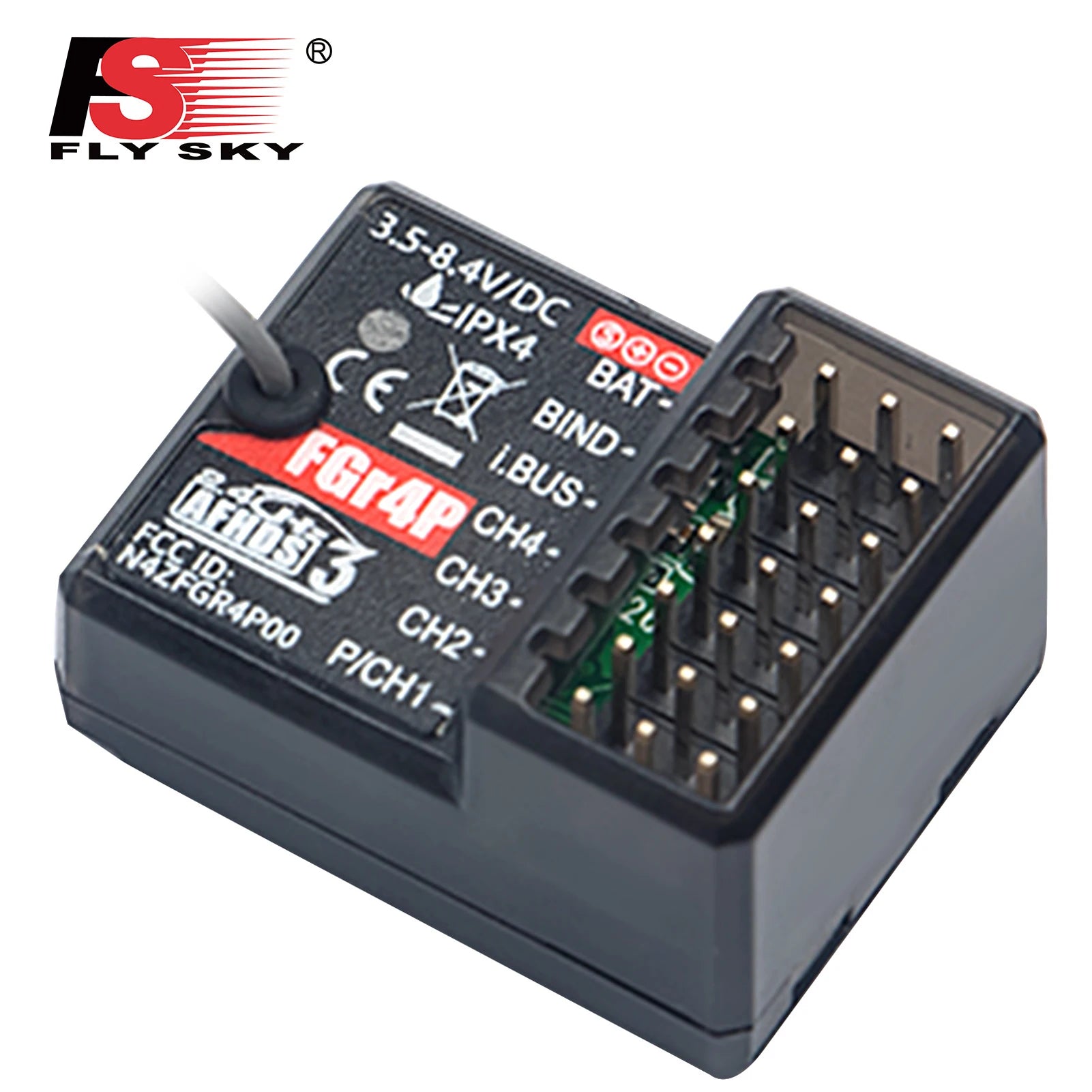 FlySky FGR4P 2.4GHz 4CH Receiver - AFHDS 3 PWM/PPM/I.bus/S.bus Output for FSG4P Transmitter RC Car Boat 9 FlySky FGR4P 2.4GHz 4CH Receiver, FlySky FGR4P 2.4