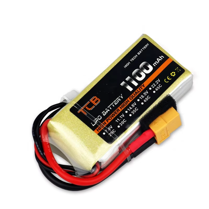 TCB 2S 3S 4S 5S 6S 7S 8S 1100mAh 25C LiPo 電池，配備 XT60 插頭，適用於遙控飛機、FPV 無人機、直升機、汽車
