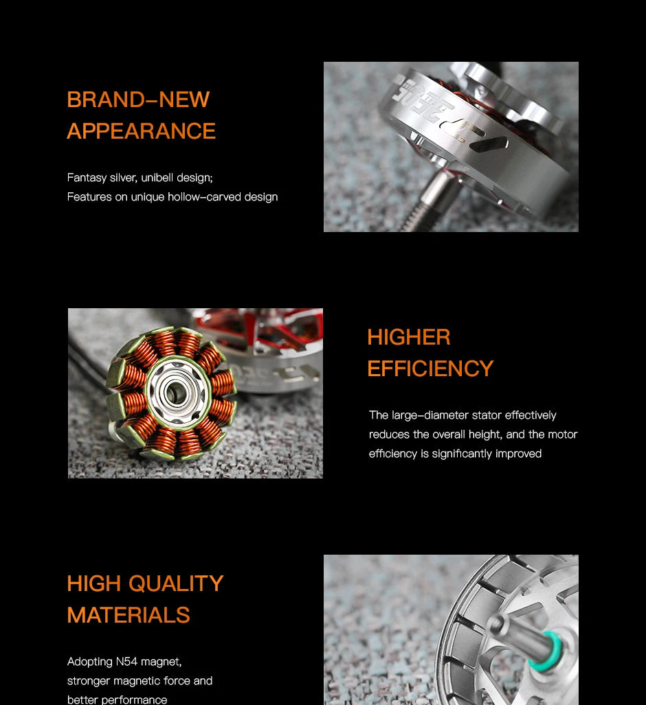 T-MOTOR, BRAND-NEW APPEARANCE Fantasy silver; unibell design; Features