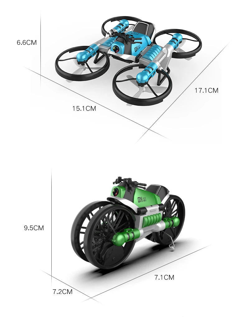 motorcycle and four-axis double deformation two-in-one play is not single 