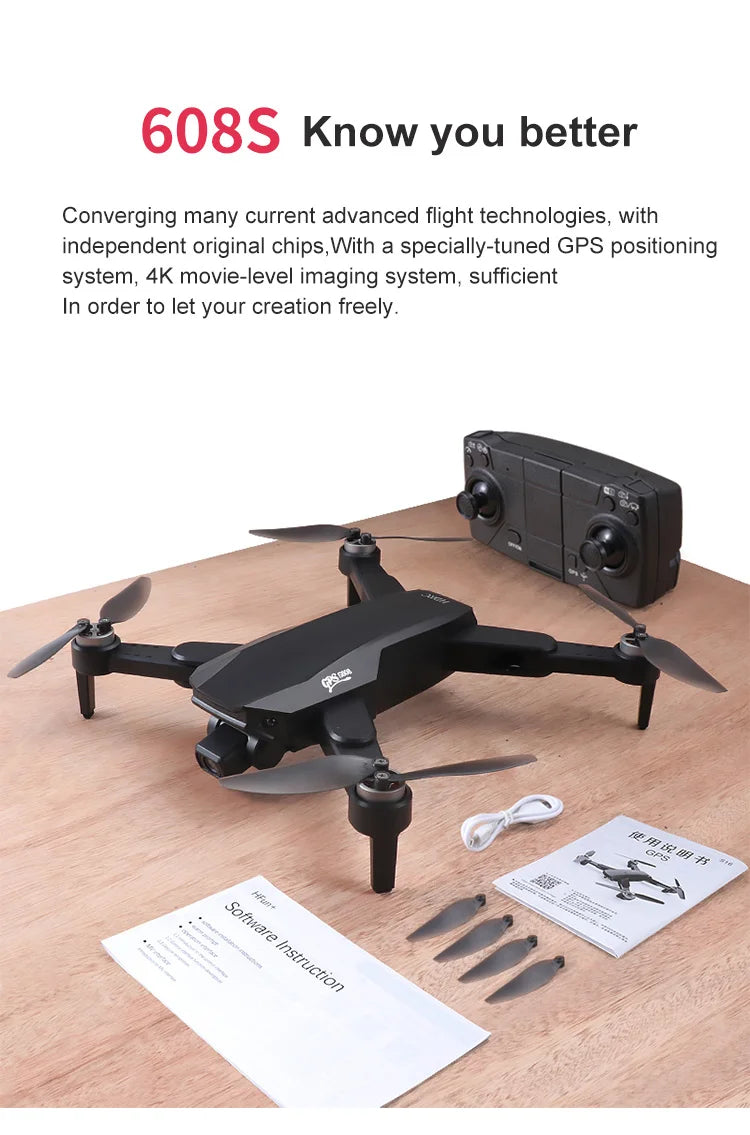 S608 Pro Drone - 3KM GPS 4k Profesional Drone HD Dual Camera Aerial Photography Brushless Foldable Quadcopter RC Distance 29 S608 Pro Drone, 608s know you better converging many current advanced flight technologies