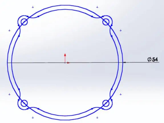 EFT Power Distribution Board, See below for mounting holes Screw aperture: M