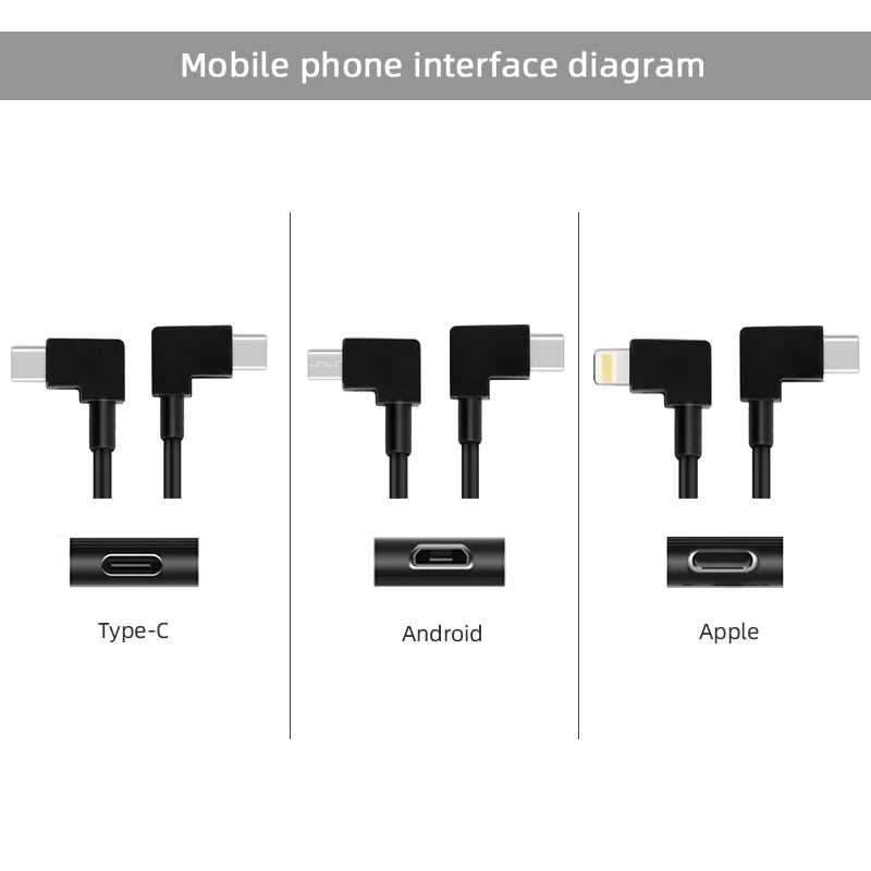 5/15pcs 30cm OTG Data Cable for DJI Mavic 3/Air 2/MINI 2/MINI 3 PRO IOS type-C Micro-USB for DJI Mavic Mini 2 Drone Cables 13 Mobile phone interface diagram Type-C Android