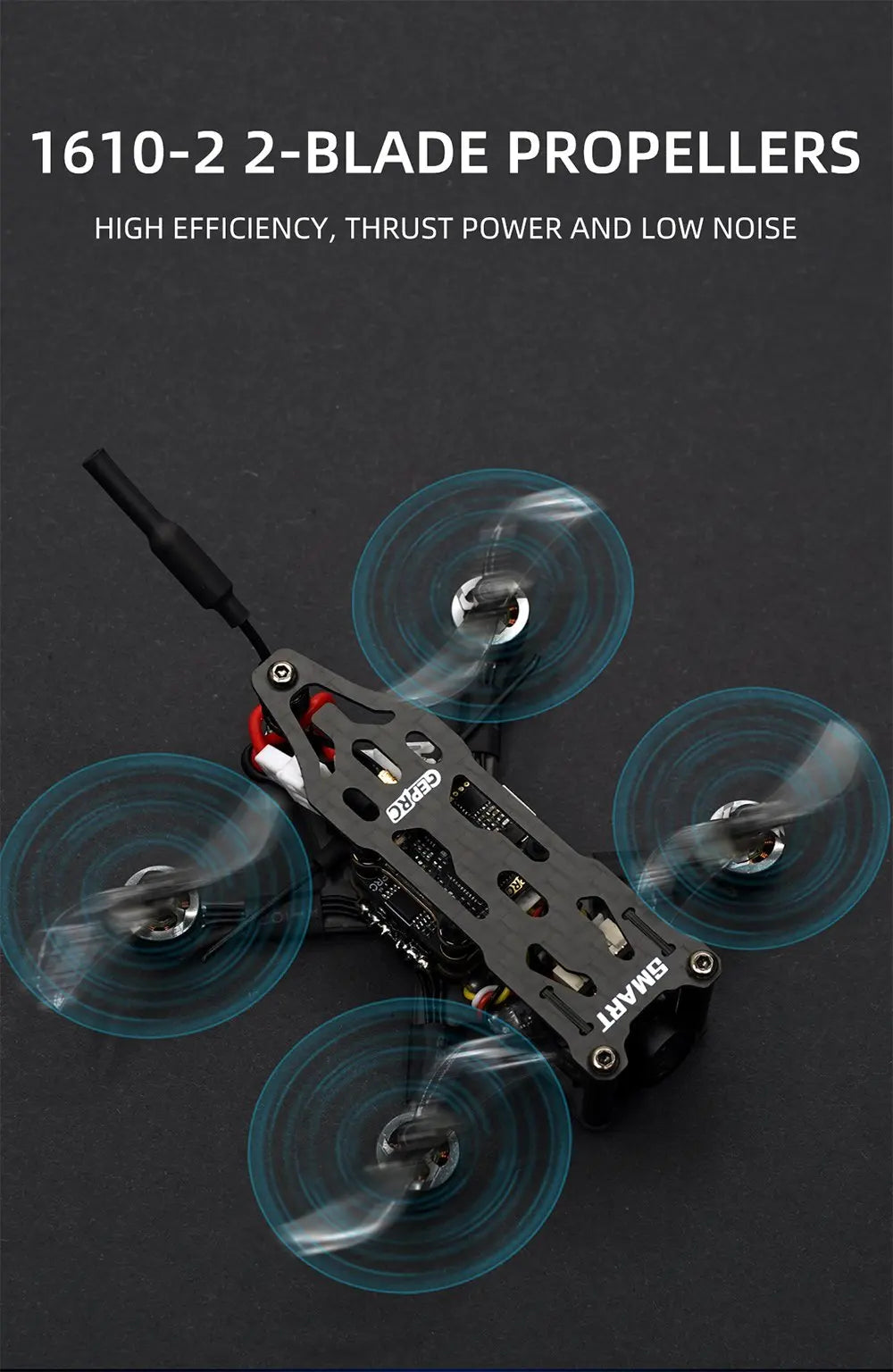 GEPRC SMART 16 Freestyle FPV Drone - Caddx Ant Camera GR0803-11000KV Motor STABLE F411 FC For RC FPV Lightweight Quadcopter Drone 14 GEPRC SMART 16 Freestyle FPV Drone, 1610-2 2-BLADE PROPELLERS HIGH EFFICIENCY, THR