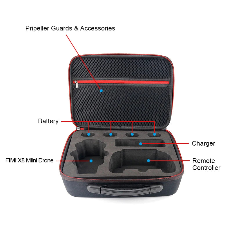 Protable Carrying Case for FIMI x8 Mini Camera Drone - Waterproof Shockproof Storage Bag for X8 Mini RC Drone Accessories 25 FIMI X8 Miini Drone Remote Controller .