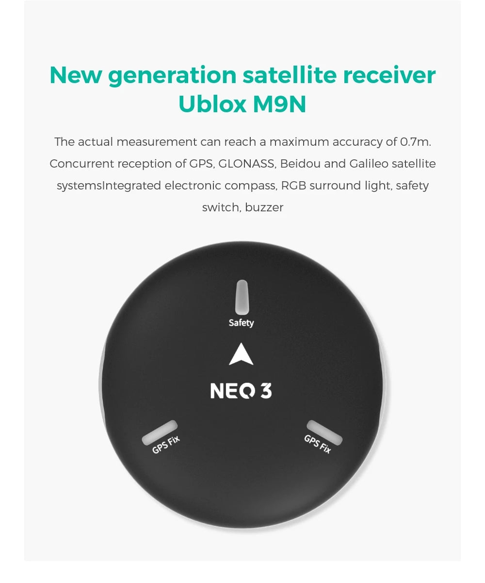 CUAV New NEO 3 U-blox M9N GPS, actual measurement can reach a maximum accuracy of O.7m . compass,