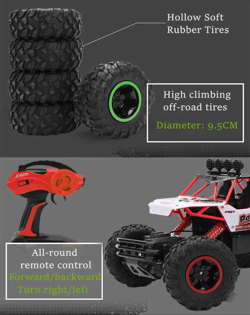 ZWN 1:12 / 1:16 4WD RC Car, Hollow Soft Rubber Tires High climbing off-road tires Diameter: 9.5CM pa All