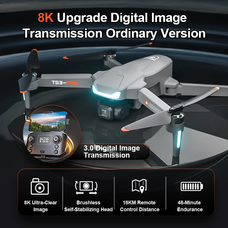 4DRC TG3 PRO Drone, 8K Upgrade Digital Image Transmission Ordinary Version TG3 F 3.