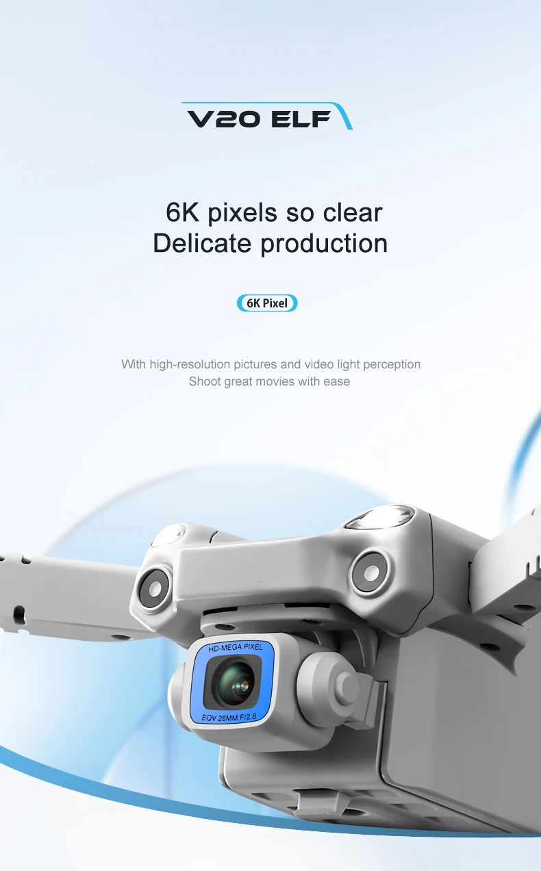 V20 Drone, hd-mega pixel eqv 28mm