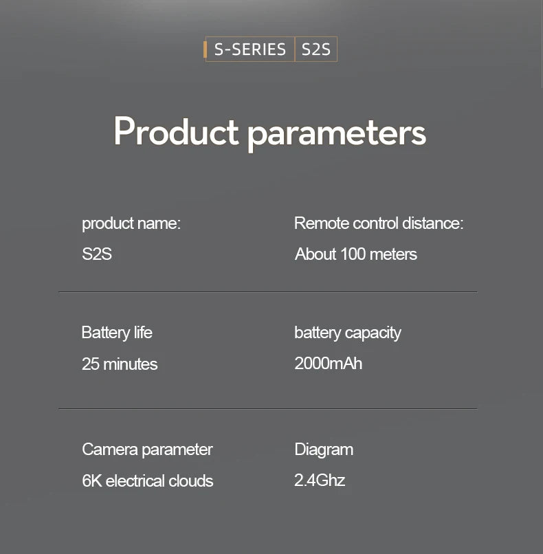 S2S mini drone, S-SERIES 525 Product name: Remote control distance: S2S About 100 meters