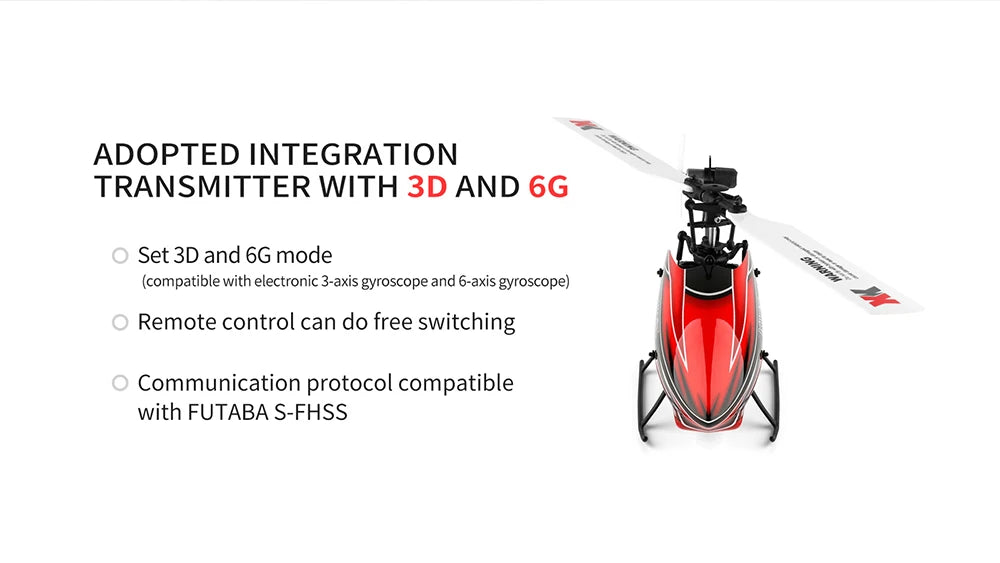 Wltoys K110S RC Helicopter, ADOPTED INTEGRATION TRANSMITTER WITH 3D AND 6G Set 3D