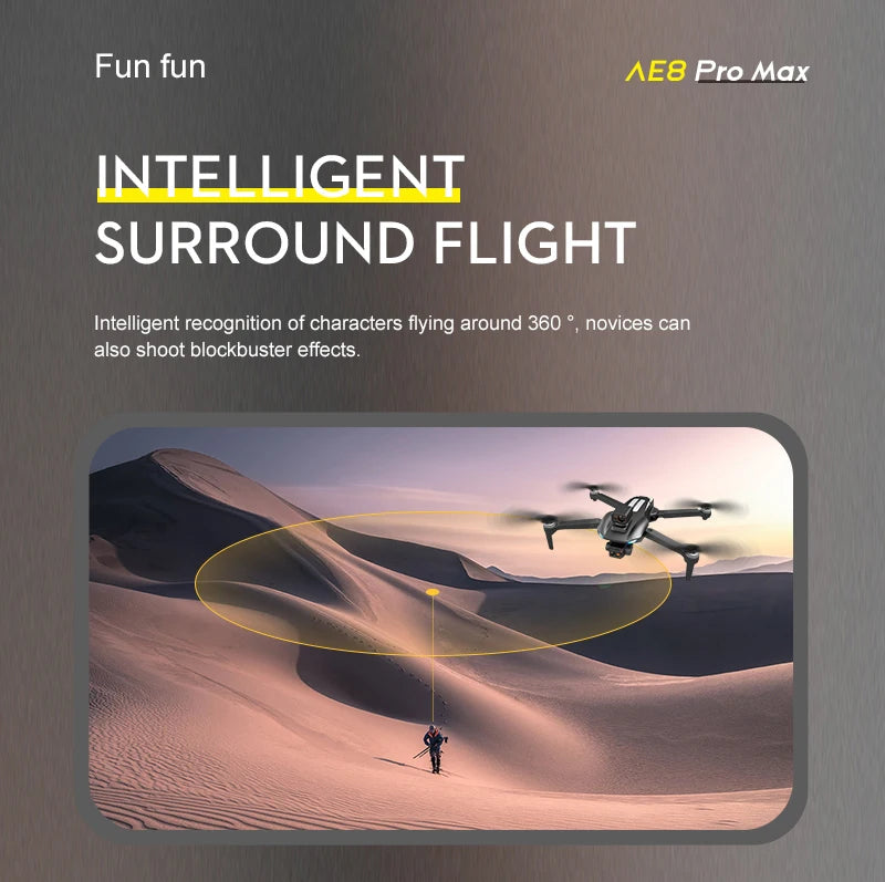 AE8 Pro Max Drone, AE8 Pro Max WNTELLGENT SURROUND FLIGHT Intelligent recognition of
