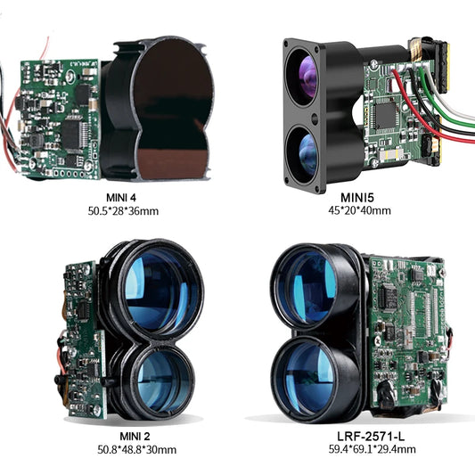 Nohawk Mini Laser Rangefinder: 600–1600m range, Class 1 laser, ±1m accuracy, 3.3V, UART 9600 interface, compact design for precise distance measurement.