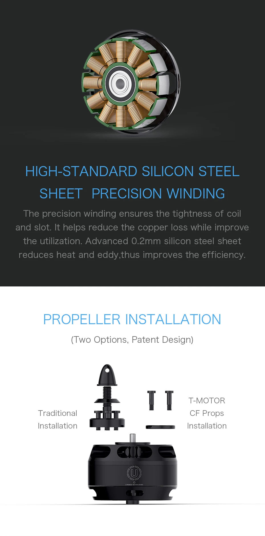 T-MOTOR, HIGH-STANDARD SILICON STEEL SHEET PRECISION WINDING