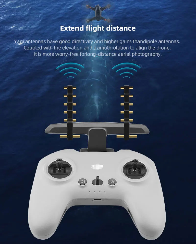 5.8Ghz Yagi Antenna Amplifier Signal Booster For DJI FPV/Avata Remote Control 2 Signal Booster Range Extender Drone Accessory 12 5.8Ghz Yagi Antenna, yagi antennas have good directivity and higher gains thandipole antennas