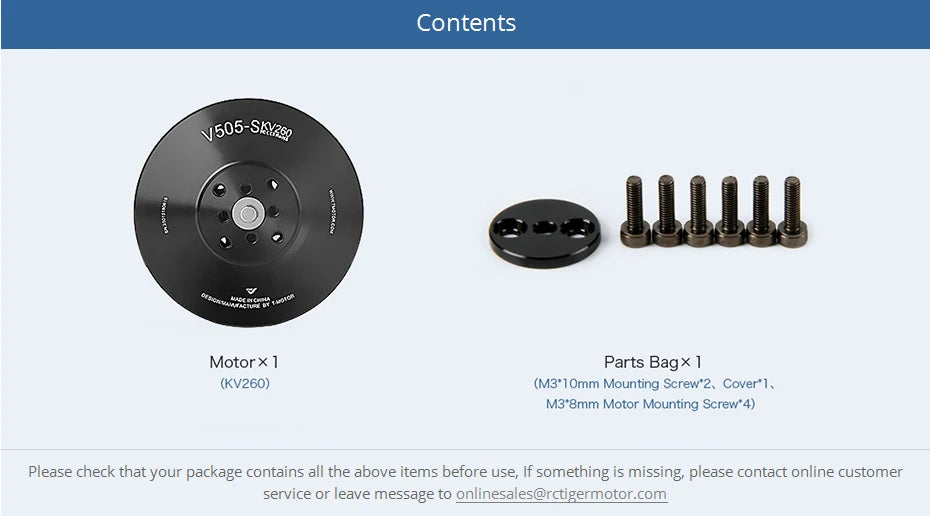 T-motor V505-S KV260 12S 8.7KG Thrust Powerful Outrunner Brushlees Motor for UAV Drone Helicopter 14 T-motor, Contents 35t Motorx1 Parts Bagx (KV26O) (M