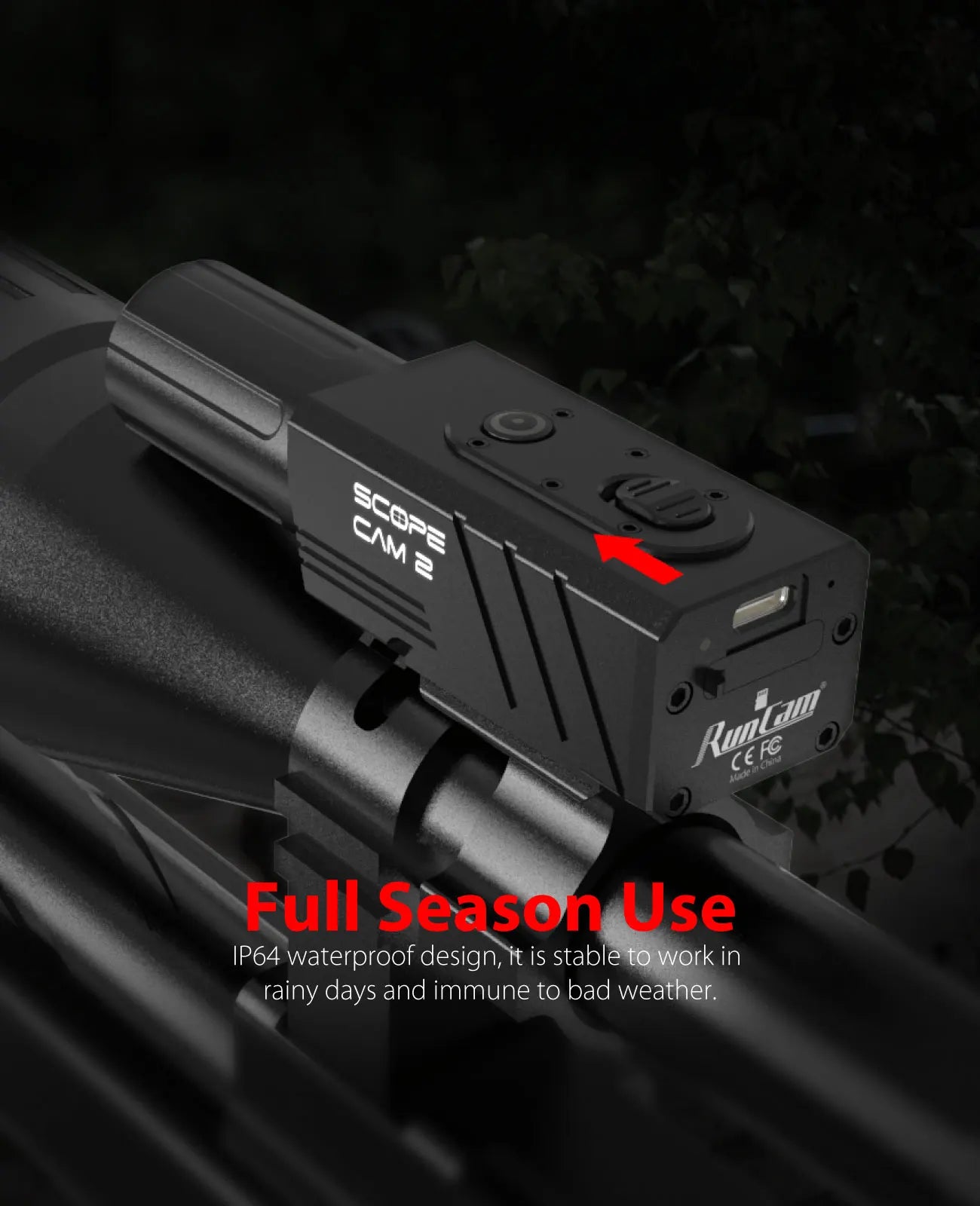 RunCam Scope Cam Lite 1080P HD Built-in WiFi APP Scopecam 2 Military Airsoft Tactical Paintbal Hunting Action Zoom Camera 23 ZafG Rull Season Use IP64 waterproof design, it is stable to work in