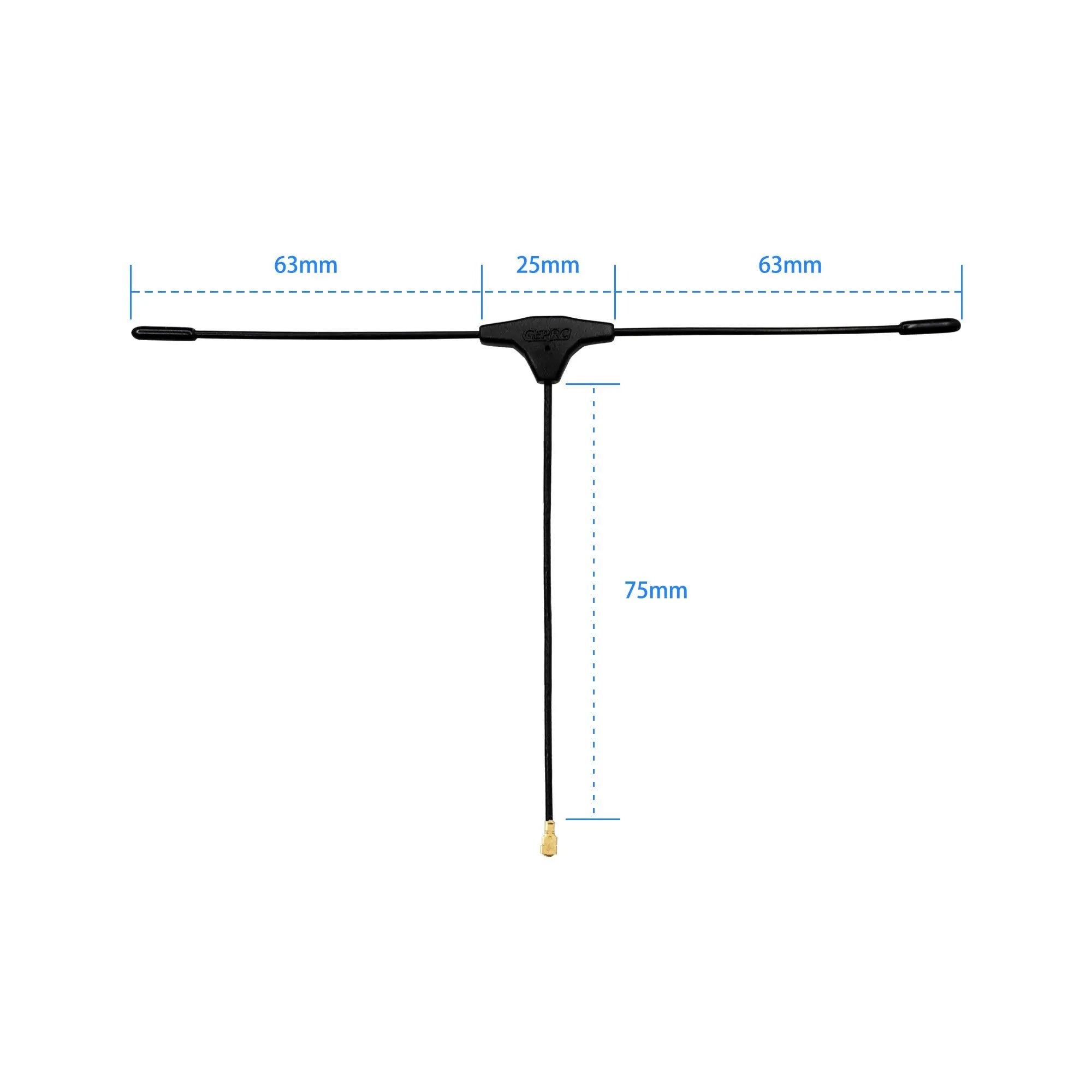 GEPRC 915MHz T Antenna - Suiable For ELRS Nano Receiver For DIY RC FPV Quadcopter Longrange Freestyle Drone Replacement Parts 13 GEPRC 915MHz T Antenna, Cable length: 35mm/75mm Antenna width: 63mm/15mm