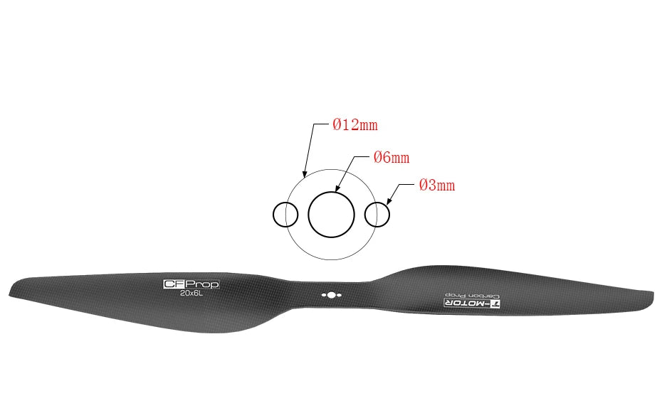 T-Motor CF prop P20*6 Prop, 01.2mm 06mm 03mm PrOp 20K6L DOCJt