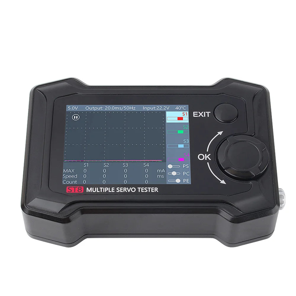 ToolkitRC ST8 - 8CH 100W 2A 7-28V PWM/PPM/SBUS Signal Speed Liner Step Servo Tester W/ 4-Ways Independent Program Signal for Drone Helicopter Airplane 7 ToolkitRC ST8 - 8CH