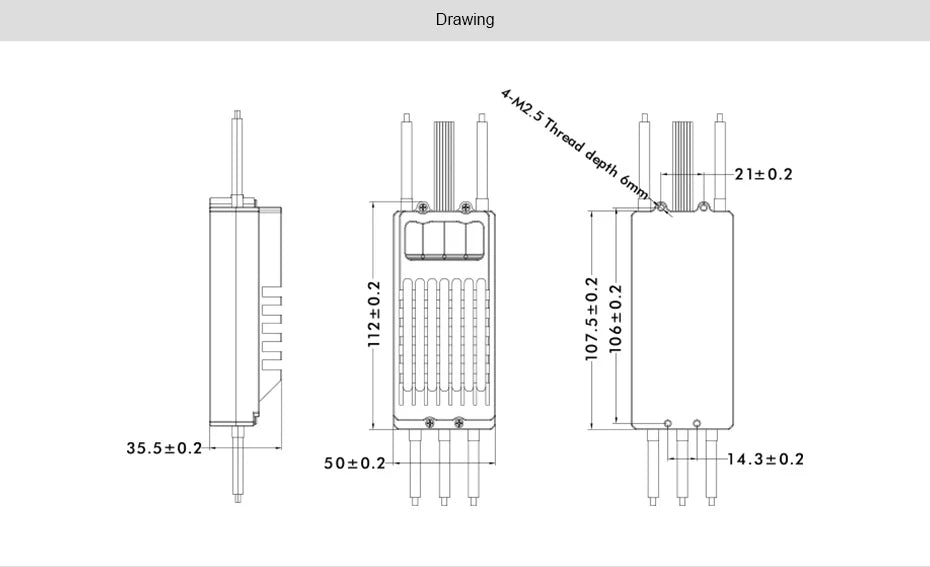 T-motor Flame 180A 6-14S HV ESC SPECIFICATIONS