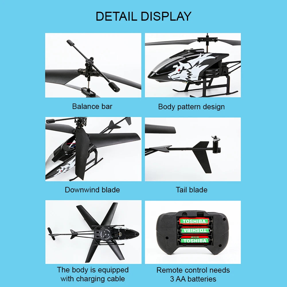 Wireless Remote Control Helicopter, DETAIL DISPLAY Balance bar Body pattern design Downwind blade Tail blade TOS