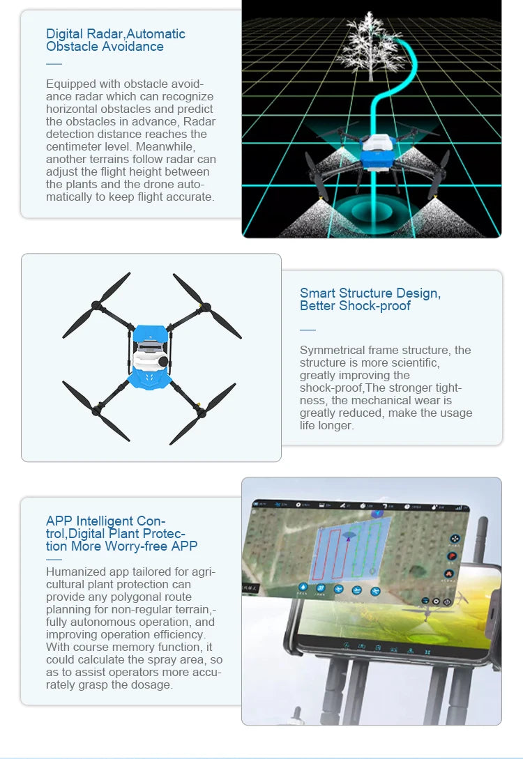Yuanmu GF-10 10L Agriculture Drone, the app is designed for agri-cultural plant protection . it can provide any poly