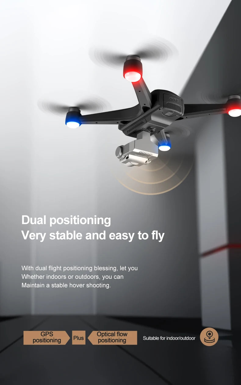 F11 PRO Drone, dual positioning Very stable and easy to fly With dual flight positioning blessing, let you Whether indoor