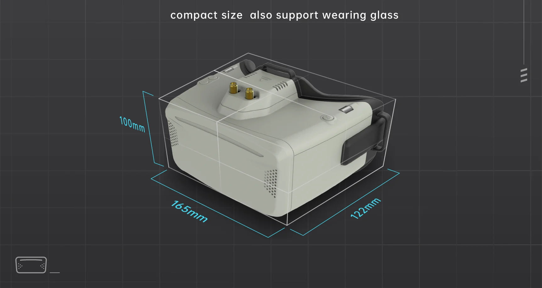 SKYZONE Cobra V2 FPV Goggles - X / SD 800x480 4.3inch 1280x720 4.1inch 5.8G 48CH RapidMix Receiver Head Tracker DVR FPV Glasses FPV Goggles for FPV Drone 13 SKYZONE Cobra V2 FPV Goggle, compact size also support wearing glass 1oOmm 122mm 165