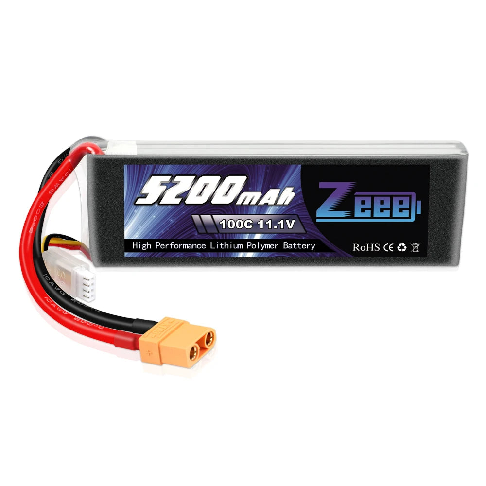 Zeee 5200mAh 100C 11.1V 3S Lipo Battery, SZodmat EPB 100C 11.1V High Per formance Lithium