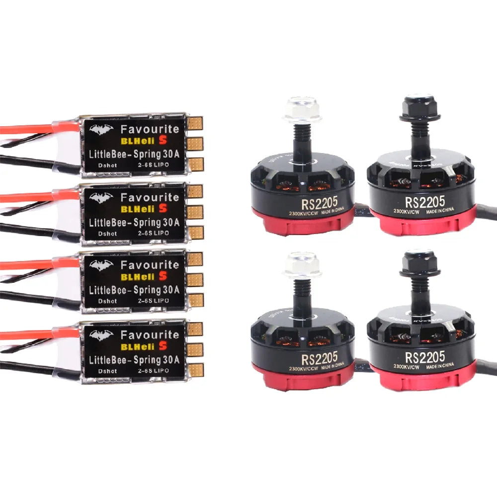 RS2205 2205 2300KV CW CCW Brushless Motor + LittleBee 30A BLHeli_S ESC for FPV RC Racing Drone Martian II QAV-R 220mm 250mm 14 RS2205 2205 2300KV CW CCW Brushless Motor, Favourite BLHeli LittleBee - Spring 30A Dahat