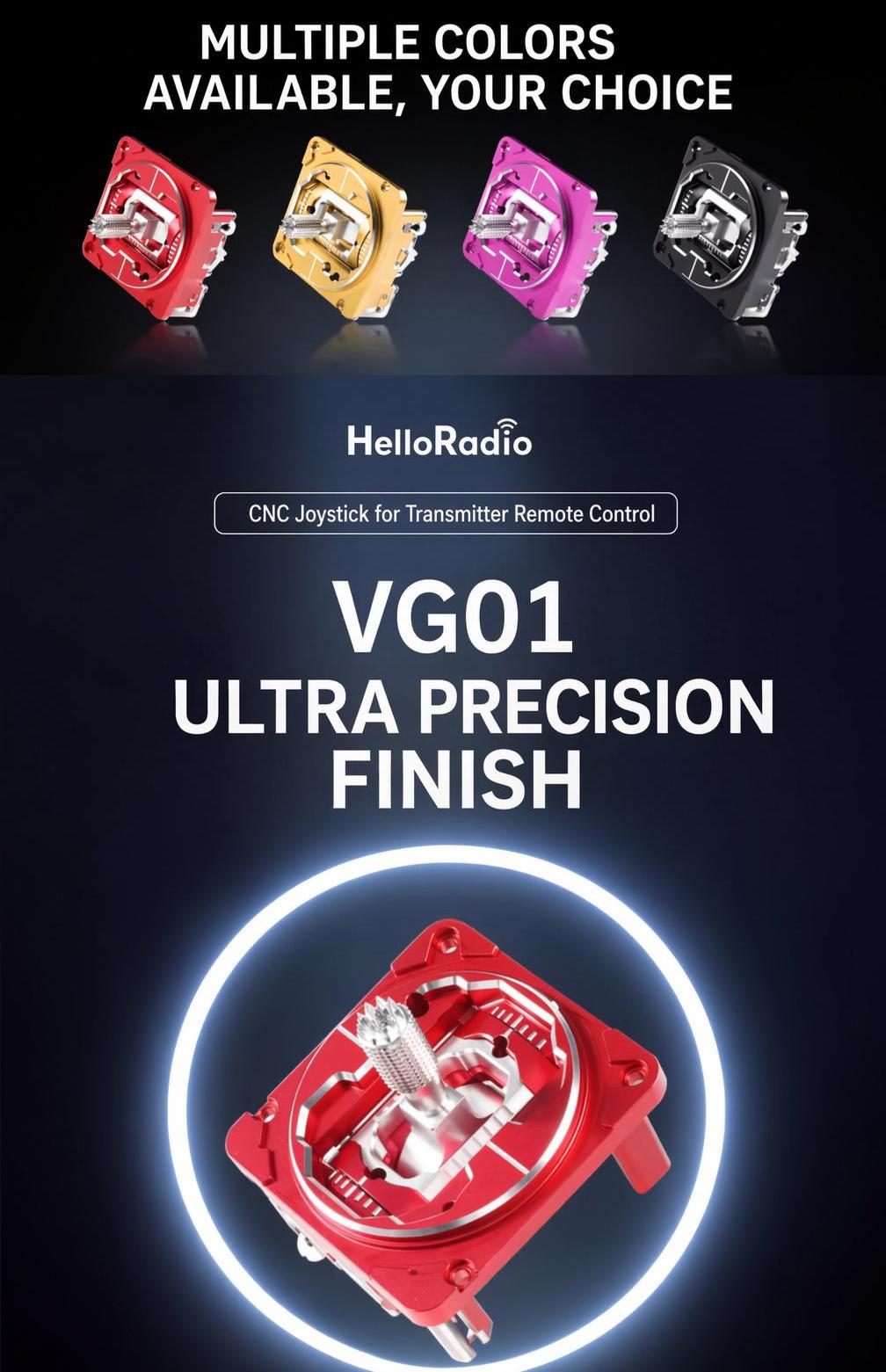 HelloRadio V16/V14 gimbal stick assembly promotional image