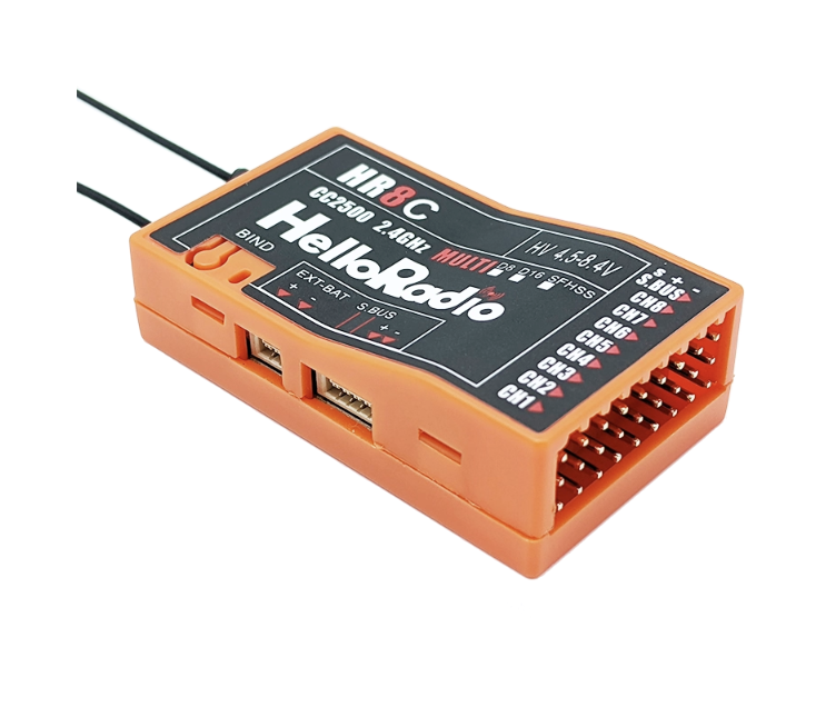 HelloRadioSky HR7C CC2500 2.4GHz 8CH PWM Receiver D8/D16/SFHSS Compatible for RC Fixed-Wing Airplane Drone