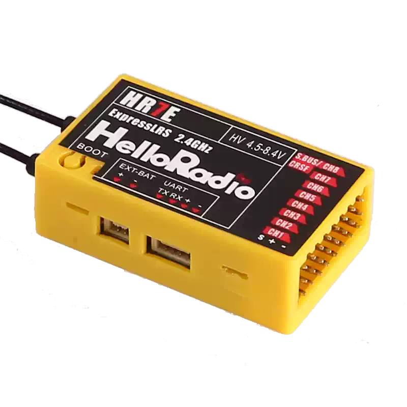 HelloRadioSky HR7E 2.4GHz ELRS 7CH PWM Receiver for Fixed Wing RC Airplanes, Drones & FPV Quadcopter